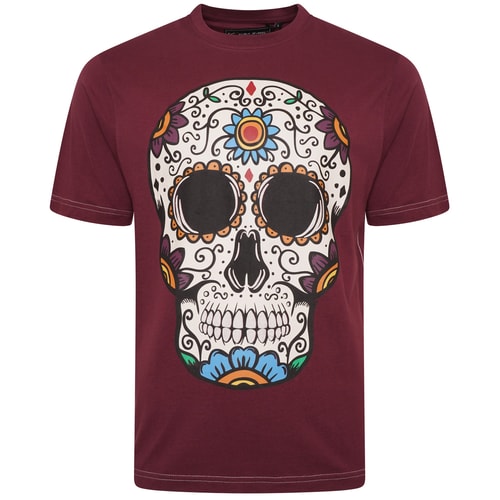 KAM Coloured Skull T-Shirt Pflaume
